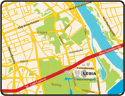 Mapa dojazdowa do stadionu Legii Warszawa